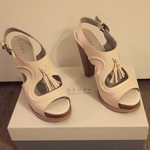 Nordstrom Hinge Chunky Ivory Tassel Heel